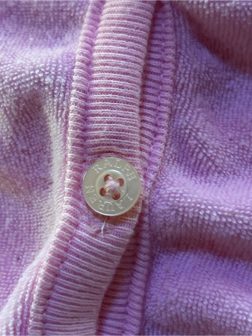 Ralph Lauren Infant Sz 6M Pink Terry Cloth Hooded Swim Coverup/Dress Aqua Pony